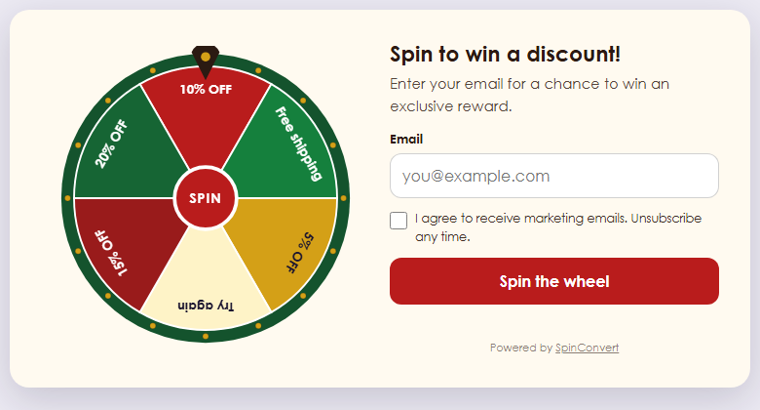 Festive spin wheel design