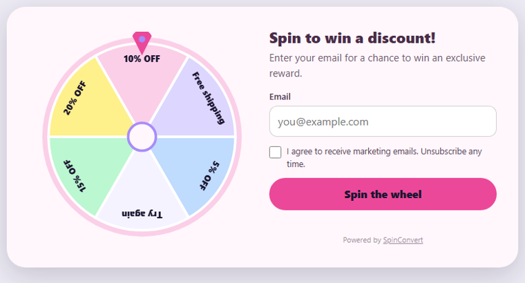Pastel Pop spin wheel design